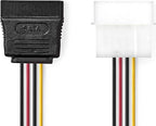 Nedis Interne Voedingskabel - Molex Male - SATA 15-Pins Female - Verguld - 0.15 m - Rond - PVC - Multicolour - Doos - afbeelding 2