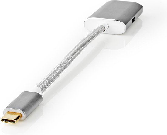 Nedis USB-C Adapter - USB 3.2 Gen 1 - USB-C Male - HDMI Output - 4K@60Hz - Power delivery - 0.20 m - Rond - Verguld - Gevlochten / Nylon - Zilver - Cover Window Box - afbeelding 5