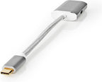 Nedis USB-C Adapter - USB 3.2 Gen 1 - USB-C Male - HDMI Output - 4K@60Hz - Power delivery - 0.20 m - Rond - Verguld - Gevlochten / Nylon - Zilver - Cover Window Box - afbeelding 5