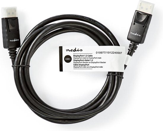 DisplayPort-Kabel - DisplayPort Male - DisplayPort Male - 4K@60Hz - Vernikkeld - 2.00 m - Rond - PVC - Zwart - Label - afbeelding 3