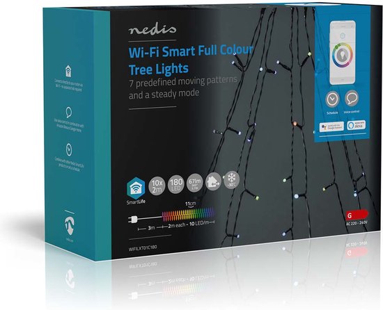 Nedis SmartLife-kerstverlichting - Boom - Wi-Fi - RGB - 180 LED's - 10 x 2 m - Android / IOS - afbeelding 6