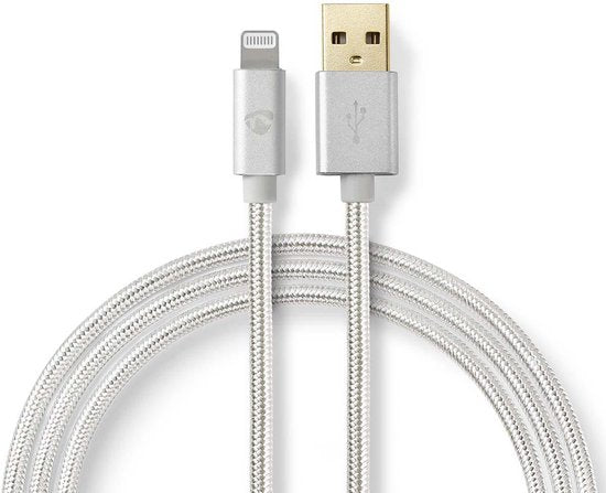 Nedis Lightning Kabel - USB 2.0 - Apple Lightning 8-Pins - USB-A Male - 480 Mbps - Verguld - 1.00 m - Rond - Gevlochten / Nylon - Aluminium - Cover Window Box - afbeelding 17
