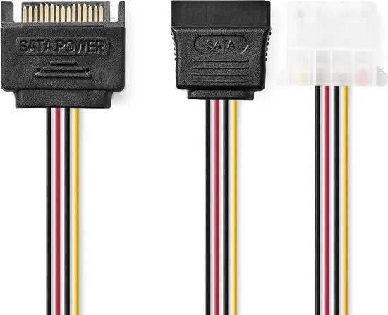 Nedis Interne Voedingskabel - SATA 15-Pins Male - Molex Female / SATA 15-Pins Female - Verguld - 0.20 m - Rond - PVC - Multicolour - Envelop - afbeelding 5