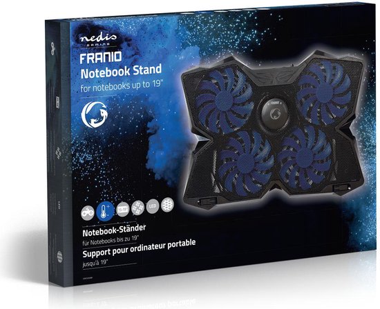 Nedis Gaming Notebook Koeler - Aantal ventilatoren: 4 - USB Gevoed - 15 " - 19 " - LED - afbeelding 10
