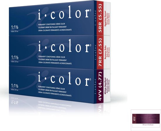 ISO i color Permanent Conditioning Crème Color 60ml 4VV African Amethyst - afbeelding 1