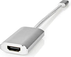 Nedis USB-C Adapter - USB 3.2 Gen 1 - USB-C Male - HDMI Output - 4K@60Hz - Power delivery - 0.20 m - Rond - Verguld - Gevlochten / Nylon - Zilver - Cover Window Box - afbeelding 6