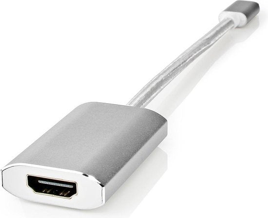 Nedis USB-C Adapter - USB 3.2 Gen 1 - USB-C Male - HDMI Output - 4K@60Hz - Power delivery - 0.20 m - Rond - Verguld - Gevlochten / Nylon - Zilver - Cover Window Box - afbeelding 6