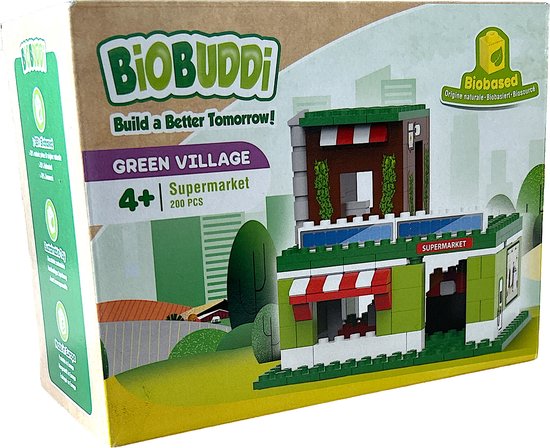 BiOBUDDi GREEN VILLAGE Supermarket BB-2028 (compatible met o.a. LEGO) - afbeelding 1