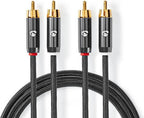 Nedis Stereo-Audiokabel - 2x RCA Male - 2x RCA Male - Verguld - 3.00 m - Rond - Grijs / Gun Metal Grijs - Cover Window Box - afbeelding 7