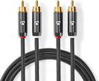 Nedis Stereo-Audiokabel - 2x RCA Male - 2x RCA Male - Verguld - 5.00 m - Rond - Grijs / Gun Metal Grijs - Cover Window Box - afbeelding 6