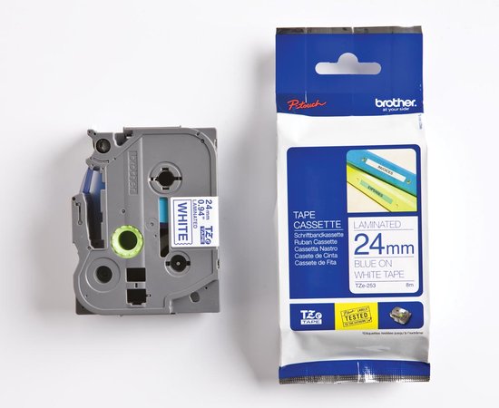 Brother TZe-253 Blauw op wit - afbeelding 2