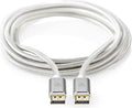 Nedis DisplayPort-Kabel - DisplayPort Male - DisplayPort Male - 8K@60Hz - Verguld - 2.00 m - Rond - Gevlochten - Zilver - Cover Window Box - afbeelding 1