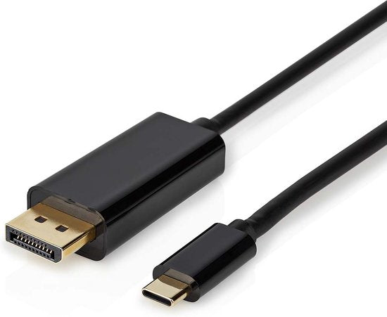 Nedis USB-C Adapter - USB 3.2 Gen 1 - USB-C Male - DisplayPort Male - 4K@60Hz - 2.00 m - Rond - Verguld - PVC - Zwart - Doos - afbeelding 2