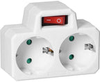 Doorvoerstekker met schakelaar - 2x - Schuko - splitter - verdeelstekker - Wit - afbeelding 6