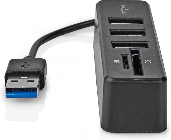 Nedis USB-Hub - 1x USB-A - 3x USB A Female - 5-Poorts poort(en) - USB 2.0 - USB Gevoed - SD & MicroSD - afbeelding 10