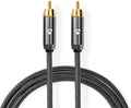 Nedis Digitale Audiokabel - RCA Male - RCA Male - Verguld - 2.00 m - Rond - Katoen - Antraciet / Gun Metal Grijs - Cover Window Box - afbeelding 1