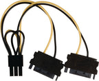 Nedis Interne Voedingskabel - 2x SATA 15-Pins Male - PCI-Express Female - Verguld - 0.20 m - Rond - PVC - Geel / Zwart - Polybag - afbeelding 6