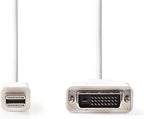 Nedis Mini DisplayPort-Kabel - DisplayPort 1.2 - Mini-DisplayPort Male - DVI-D 24+1-Pins Male - 21.6 Gbps - Vernikkeld - 2.00 m - Rond - PVC - Wit - Envelop - afbeelding 1