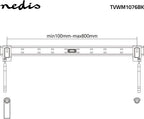 Nedis Vaste TV-Muurbeugel - 43 - 90 " - Maximaal schermgewicht: 50 kg - Minimale muurafstand: 14.5 mm - Staal - Zwart - afbeelding 11