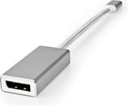 Nedis USB-C Adapter - USB 3.2 Gen 1 - USB-C Male - DisplayPort Female - 0.20 m - Rond - Verguld - Gevlochten / Nylon - Zilver - Cover Window Box - afbeelding 5