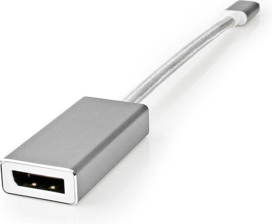 Nedis USB-C Adapter - USB 3.2 Gen 1 - USB-C Male - DisplayPort Female - 0.20 m - Rond - Verguld - Gevlochten / Nylon - Zilver - Cover Window Box - afbeelding 5