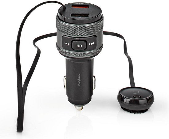 Nedis FM-Audiotransmitter voor Auto - Gefixeerd - Handsfree bellen - 0.8 " - LED-Scherm - Bluetooth - QC 3.0 / 5.0 V DC / 1.0 A - Snelladen - Google Assistant / Siri - Zwart - afbeelding 8