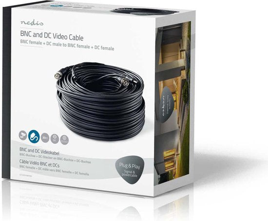 Nedis CCTV-Security Kabel - BNC / DC - 30.0 m - Rond - PVC - Zwart - Gift Box - afbeelding 6