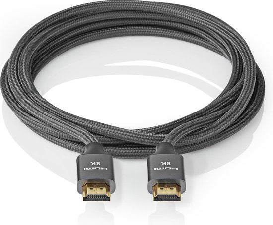 Nedis Ultra High Speed ​​HDMI-Kabel - HDMI Connector - HDMI Connector - 8K@60Hz - 48 Gbps - 1.00 m - Rond - 6.3 mm - Gun Metal Grijs - Cover Window Box - afbeelding 5