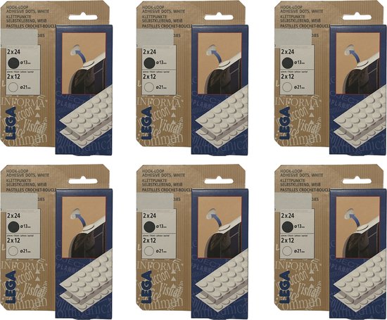 Lega Zelfklevende Klittenbandstippen 6 x 24 stuks - afbeelding 1