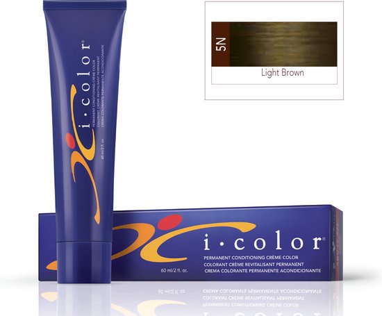 ISO i color Permanent Conditioning Crème Color 60ml 5N Light Brown - afbeelding 1