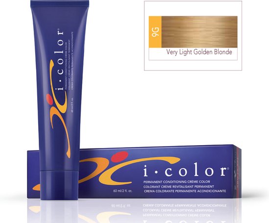 ISO i color Permanent Conditioning Crème Color 60ml 9G Very Light Golden Blonde - afbeelding 1