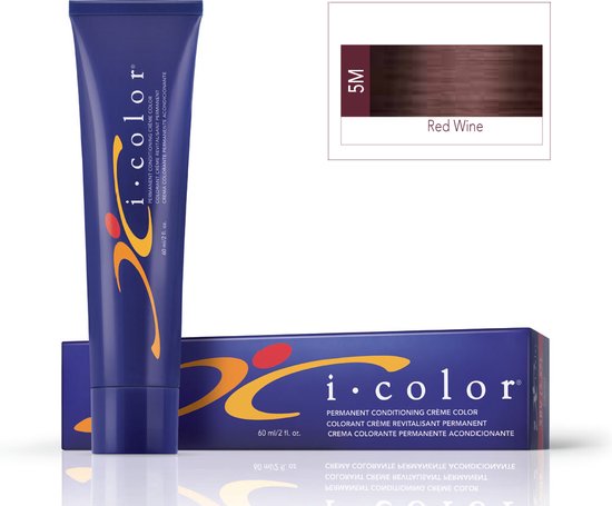 ISO i color Permanent Conditioning Crème Color 60ml 5M (5.6)Dark Red Wine - afbeelding 1