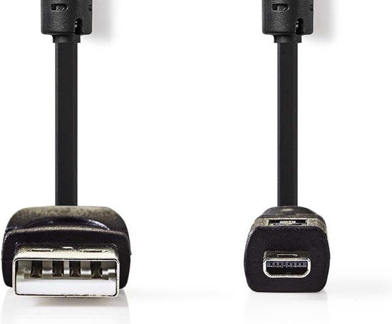 Nedis USB-Kabel - USB 2.0 - USB-A Male - US-E6 8-pins Male - 480 Mbps - Vernikkeld - 2.00 m - Rond - PVC - Zwart - Envelop - afbeelding 5