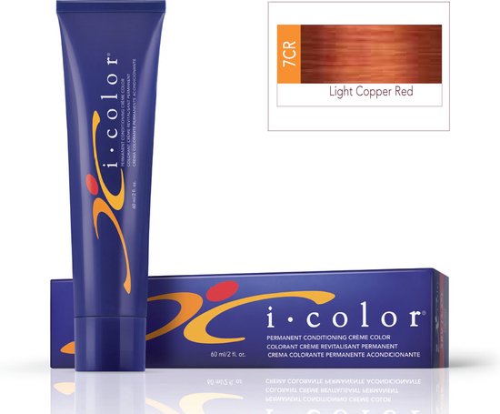 ISO i color Permanent Conditioning Crème Color 60m 7CR(7.45) Light Copper Red - afbeelding 1