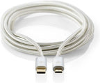 Nedis USB-Kabel - USB 2.0 - USB-C Male - USB Micro-B Male - 10 W - 480 Mbps - Verguld - 3.00 m - Rond - Gevlochten / Nylon - Aluminium - Cover Window Box - afbeelding 1