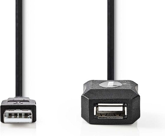 Nedis Actieve USB 2.0-Verlengkabel A F BK - afbeelding 1