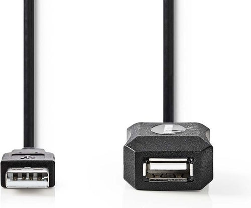 Nedis Actieve USB 2.0-Verlengkabel A F BK - afbeelding 1