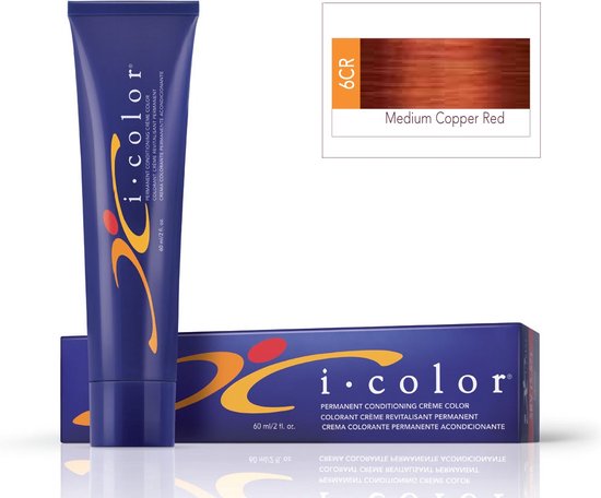 ISO i color Permanent Conditioning Crème Color 60ml 6CR (6.45) Medium Copper Red - afbeelding 1