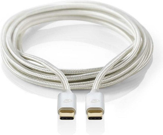 USB voor Synchroniseren, Opladen en AV-Ondersteuning | Verguld | USB C™ Male naar USB C™ Male | Voor Aansluiten van Smartphones en Mobiele Apparaten Aluminium - 262762 — EAN 5412810262762