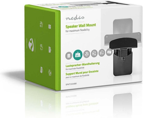 Speakerbeugel - Geschikt voor: Universeel - Plafond / Wand - 20 kg - Full Motion - Draaibaar - Staal - Zwart - afbeelding 7