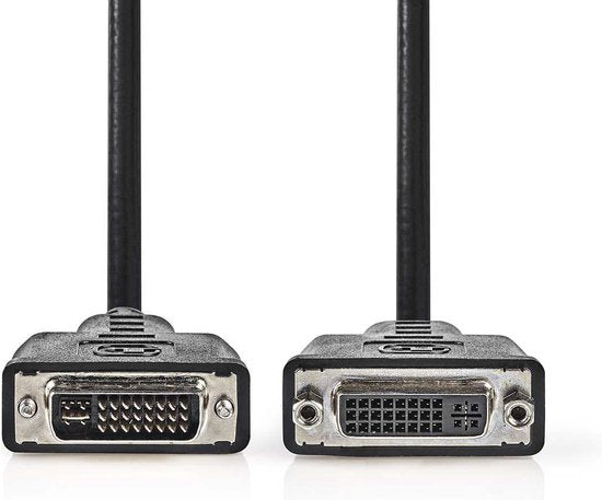 Nedis DVI-Kabel - DVI-I 24+5-Pin Male - DVI-I 24+5-Pins Female - 2560x1600 - Vernikkeld - 2.00 m - Recht - PVC - Zwart - Polybag - afbeelding 1