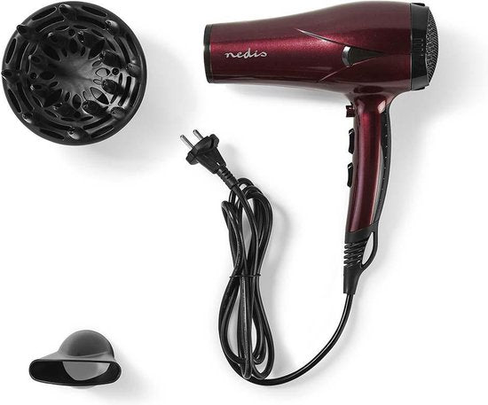 Nedis Föhn - 2000 W - Concentrator / Verdeler - 3 Warmte Standen - 2 Snelheden - Oververhittingsbeveiliging - 1.80 m - Rood/Zwart - Kunststof - afbeelding 9