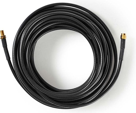 Nedis Antennekabel - SMA Male - SMA Female - Verguld - 50 Ohm - Dubbel Afgeschermd - 10.0 m - Rond - PVC - Zwart - Label - afbeelding 3