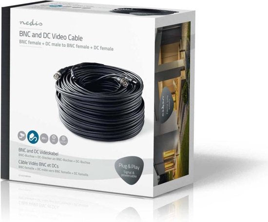 Nedis CCTV-Security Kabel - BNC / DC - 30.0 m - Rond - PVC - Zwart - Gift Box - afbeelding 8