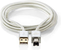 Nedis USB-Kabel - USB 2.0 - USB-A Male - USB-B Male - 10 W - 480 Mbps - Verguld - 2.00 m - Rond - Gevlochten / Nylon - Aluminium - Cover Window Box - afbeelding 1