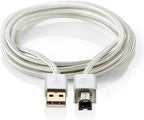 Nedis USB-Kabel - USB 2.0 - USB-A Male - USB-B Male - 10 W - 480 Mbps - Verguld - 2.00 m - Rond - Gevlochten / Nylon - Aluminium - Cover Window Box - afbeelding 1