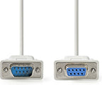 Seriële Kabel - D-SUB 9-Pins Male - D-SUB 9-Pins Female - Vernikkeld - 2.00 m - Rond - PVC - Ivoor - Envelop - afbeelding 1