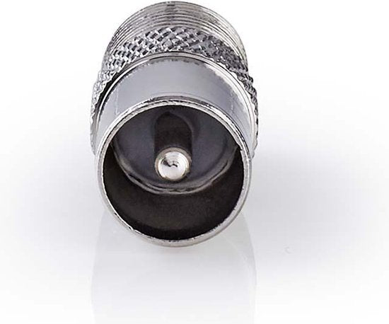 Satelliet- en Antenne-Adapter - IEC (Coax) Male - F-Female - Vernikkeld - 75 Ohm - Recht - Metaal - Zilver - 10 Stuks - Envelop - afbeelding 4