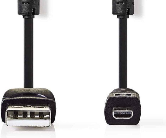 Nedis USB-Kabel - USB 2.0 - USB-A Male - US-E6 8-pins Male - 480 Mbps - Vernikkeld - 2.00 m - Rond - PVC - Zwart - Envelop - afbeelding 7