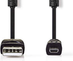Nedis USB-Kabel - USB 2.0 - USB-A Male - US-E6 8-pins Male - 480 Mbps - Vernikkeld - 2.00 m - Rond - PVC - Zwart - Envelop - afbeelding 7